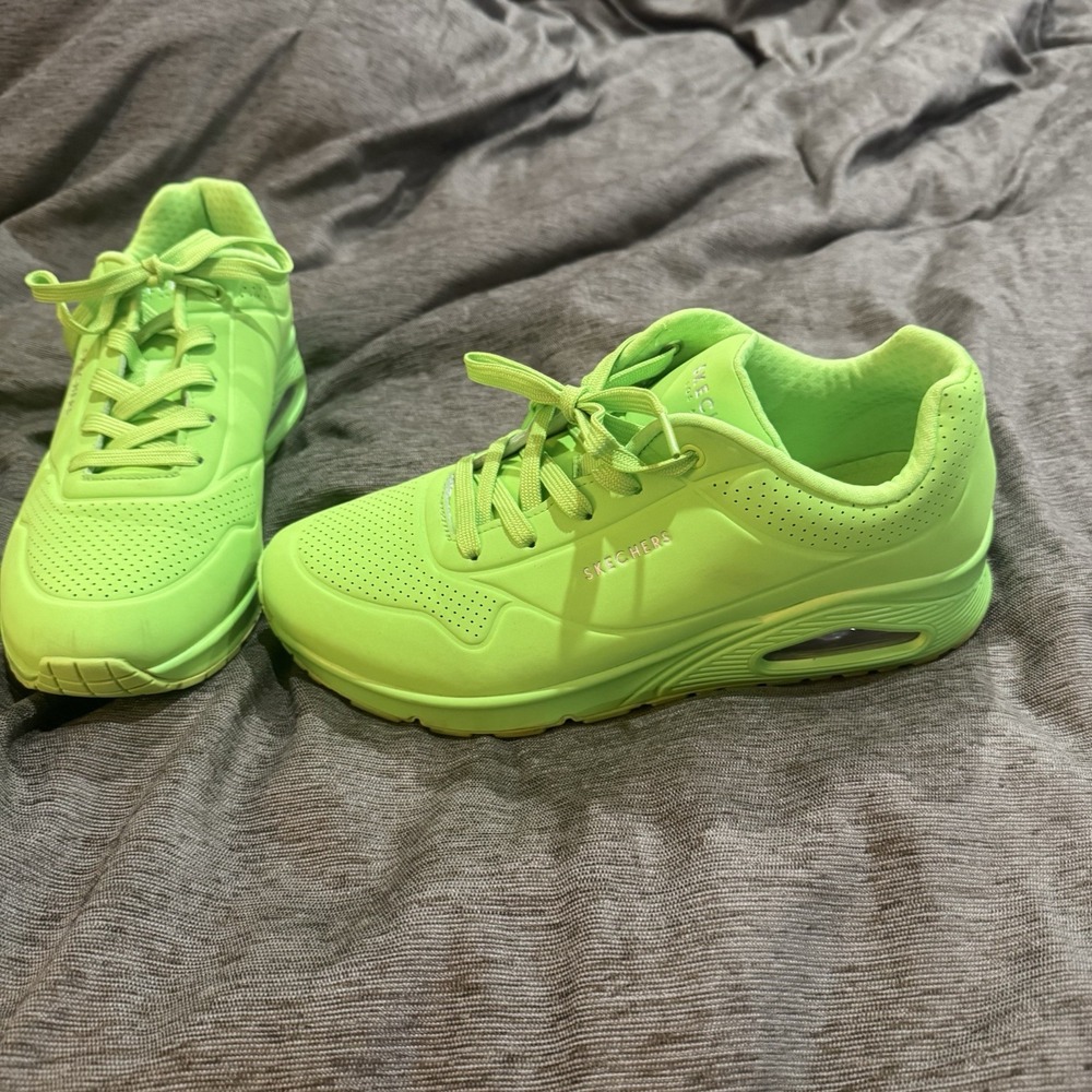 Skechers Uno Night Shades Neon Yellow Sneakers 73667 NYEL Womens 11 Low Top